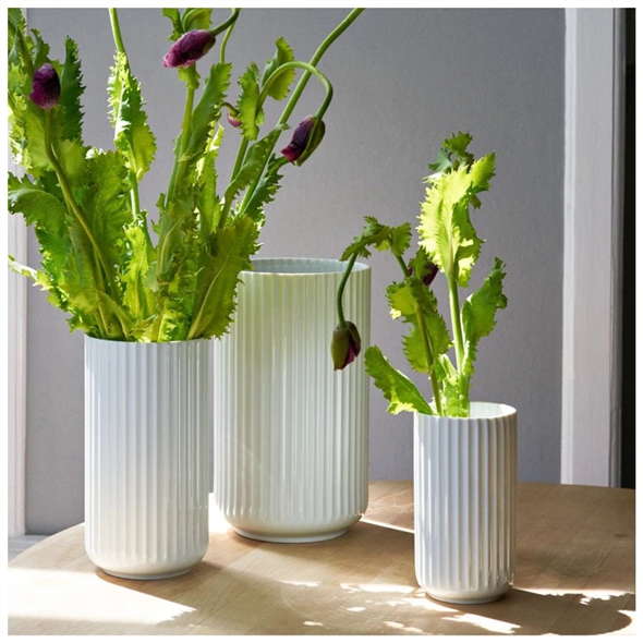 Lyngby vasi hvítur 25 cm